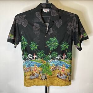 Vintage Pacific Legend Hawaiian Tropical Motorcycle Shirt Size Medium Men’s